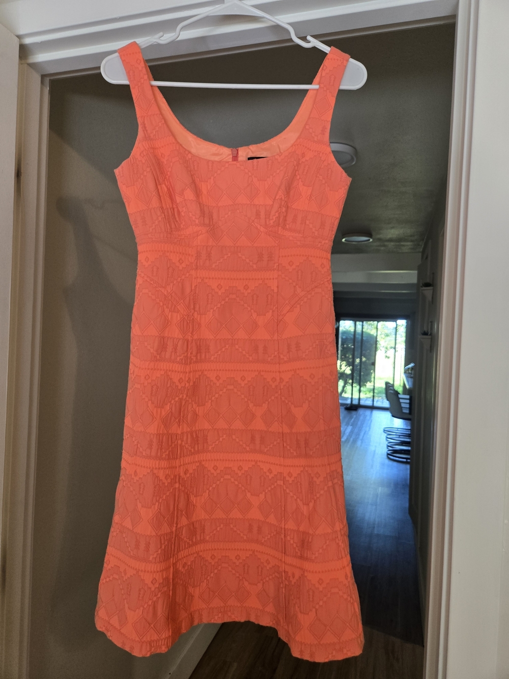 Nanette Lepore Neon Orange Structured Dress 0 - Picture 2 of 13